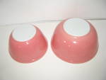 Click to view larger image of Vintage Pyrex Pink Bowls 403 2.5qt,402 1.5qt  (Image2)