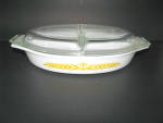 Vintage Pyrex Royal Wheat Oval Divided Dish