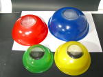 Click to view larger image of Vintage Pyrex Set of Primary Color Nesting Bowls  (Image2)