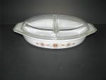 Click here to enlarge image and see more about item jptc111: Vintage Pyrex Town and Country 1.5qt Divided Dish