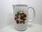 Click here to enlarge image and see more about item mccoy13h: Vintage McCoy Strawberry Country Water Pitcher