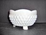 Click here to enlarge image and see more about item mgh45ab: Vintage Milk Glass Indiana Glass Diamond Point  Bowl