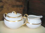 Click here to enlarge image and see more about item mik6k: Noritake The Mikado Covered Sugar Bowl & Creamer Set