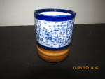 Click here to enlarge image and see more about item ordish23e: Vintage Oriental  Blue & Tan Vase/Cup