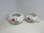 Click here to enlarge image and see more about item sdmcj2k: Sango Moss Rose Creamer & Open Sugar Bowl Set