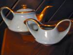 Click here to enlarge image and see more about item tea22r: Hall Aqua  Pearl China Aladden Tea Pot