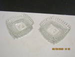 Click here to enlarge image and see more about item vahmis7e: Vintage Clear Glass Criss Cross Diamond Dish Set
