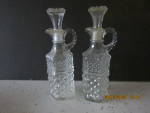 Click here to enlarge image and see more about item vahwexford7c: Vintage Anchor Hocking Wexford Oil/Vinegar Cruet Set
