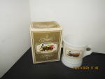 Click here to enlarge image and see more about item vavontrains8b: Vintage Avon Heavy Milk Glass Mug Locomotive Decal
