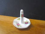 Click here to enlarge image and see more about item vbbringh1: Vintage Floral Octagon Porcelain Ring Holder