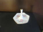 Click here to enlarge image and see more about item vbbringh2b: Vintage Floral Polygon Porcelain Ring Holder