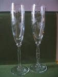 Click here to enlarge image and see more about item vbwed5b: Vintage Stemmed Champagne Glasses