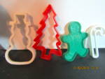 Click here to enlarge image and see more about item vccthch16g: Vintage Plastic Christmas Cookie Cutter Assortment 