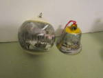Click here to enlarge image and see more about item vcdbulb8a: Vintage Christmas Ornaments Currier and Ives Designs