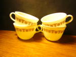 Vintage Pyrex Coffee Cup Golden Butterfly Set