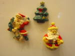 Click here to enlarge image and see more about item vcmchristmas1: Collectibles Vintage Christmas Santa Magnet Set