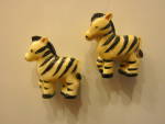 Click here to enlarge image and see more about item vcmenesco2: Vintage Enesco Decorative Fridge Magnet Set Zebras