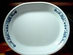 Click here to enlarge image and see more about item vcotb12a: Vintage Corelle Old Time Blue Platter