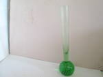 Vintage Green Bud Vase Paper Weight Bubble Bottom