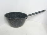 Click here to enlarge image and see more about item venwsp9g: Vintage Graniteware Black Speckled  Sause Pan