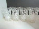 Click here to enlarge image and see more about item vkglasses12c: Vintage Colonial Lady White Floral Water Tumbler Set 