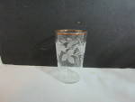 Vintage Frosted Etches Grape & Vine Juice Glass