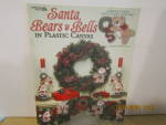 Click here to enlarge image and see more about item vlab8f: Leisure Arts Plastic Canvas Santa, Bears & Bells #3870