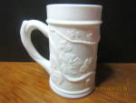 Click here to enlarge image and see more about item vmgun24ab: Vintage Milk Glass Harvest Grape Tankard ING11
