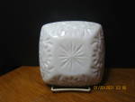 Click here to enlarge image and see more about item vmgun26l: Vintage Milk Glass Shallow Square Floral Candy Dish