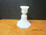 Click here to enlarge image and see more about item vmgun2n: Vintage Milk Glass Octagon Tapered Candle  Holder