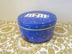 Click to view larger image of M&M 1989 Small Round Blue Christmas Tin (Image2)