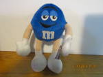 Click here to enlarge image and see more about item vmm9: M&M Blue Bendable Plush Stuffed Toy