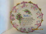 Click here to enlarge image and see more about item vmothd3i: Vintage Pink Floral Mothers Poem Plate