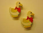 Click here to enlarge image and see more about item vmruss9: Vintage Russ Fridge Magnets Duckling Set