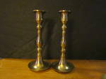 Click here to enlarge image and see more about item vmwbrassp2c: Vintage Brass Candlestick Set