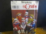 Click here to enlarge image and see more about item vpsanimals9073d: Vintage Simplicity Crafts Pattern Sock Monkey # 9073