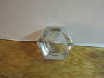 Click here to enlarge image and see more about item vsaltc4f: Vintage  Heavy Clear Cut Glass Hexagon Salt Cellar