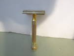 Click here to enlarge image and see more about item vshaveing13: Vintage Gillette Gold Tone Ball End Safety Razor