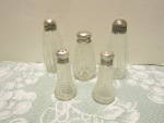 Click here to enlarge image and see more about item vspmixed3: Vintage Glass Salt & Pepper Shaker Mixed Set