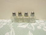 Click here to enlarge image and see more about item vspmixed8: Vintage Square Dome Lid Mini Salt & Pepper Shaker Sets