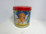 Click here to enlarge image and see more about item vtinch5g: Vintage Giftco Angel Canister Tin