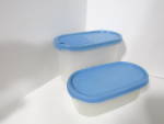 Click here to enlarge image and see more about item vtwmmss3h: Vintage Tupperware Two Blue  Modular Mate Space Saver 
