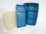Click here to enlarge image and see more about item vtwvsc7g: Vintage Tuppercraft Stow-N-Go  Blue Storage Cantainer