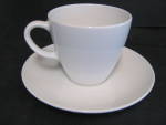 Click here to enlarge image and see more about item whitecc3ad: Corning Centura White Coupe Coffee Cup and Saucer