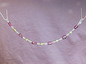 Carved Garnet Leaf & Peridot bracelet (Image1)