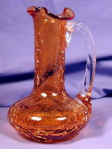 Amber Crackle Glass Pitcher (Image1)