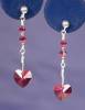 Click to view larger image of SS & Swarovski Garnet Heart earrings (Image3)