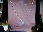 Click here to enlarge image and see more about item NKA003: Amethyst Flat Diamond & SS Y necklace