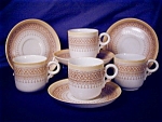 Click here to enlarge image and see more about item RYLWR047s: Royal Worcester yellow & tan demitasse set