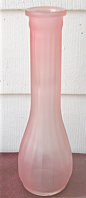 Pink Depression Fan Vase Vintage Glass